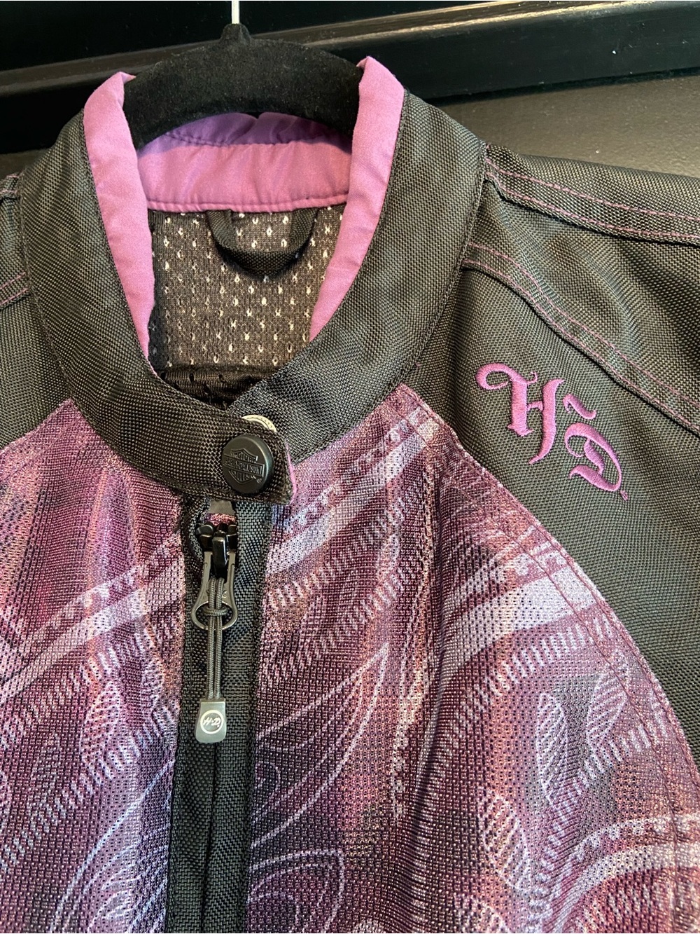 Harley Davidson Jacket Womens Small Purple Floral Riding Gear Motorcycle Biker - Picture 2 of 13